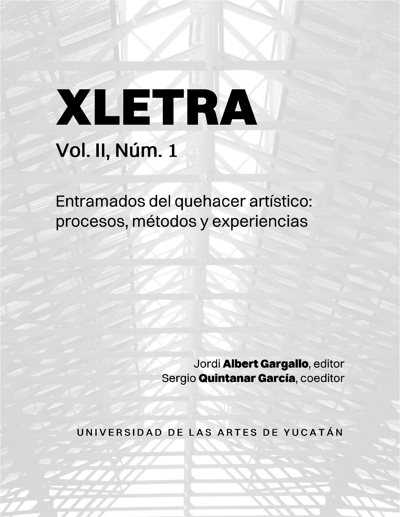 Portada de la revista Shletra, volumen dos, número uno: "Entramados del quehacer artístico: procesos, métodos y experiencias"